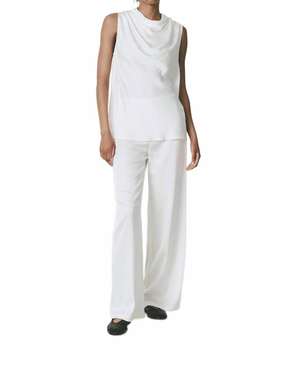 NEW RUE SOPHIE avignon cowlneck top in white